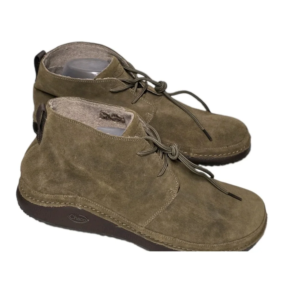 Chaco Mens Size 14 Paonia Desert Casual Boots Teak Suede Leather Lace Up Chukka